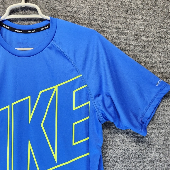 Nike Swim Shirt UPF 40+ Men's Size Medium Blue Summer Surf Activewear Outdoor - Picture 6 of 12